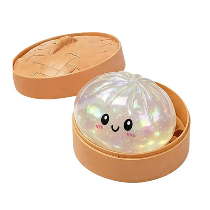 Glitter Dumpling Squishes Stress Balls 2026 Viral Fidget Toy Colorful Simulation Steamed Bun Decompression Toy for Anxiety