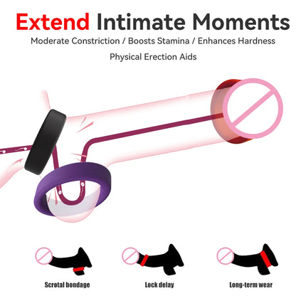 Silicone Penis Ring Cock Ring Erection Ring Delay Ejaculation Fixed Stamina Enhancer Sex Toys Adult Male Couples Long Lasting