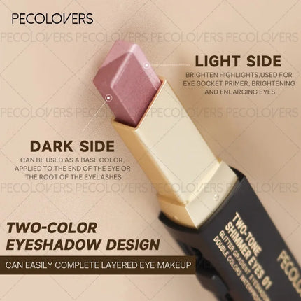 Two-color Push-pull Eye Shadow Stick, Multi-color Selection, One-touch Shape, Long-lasting and Natural, Eye Cosmetics