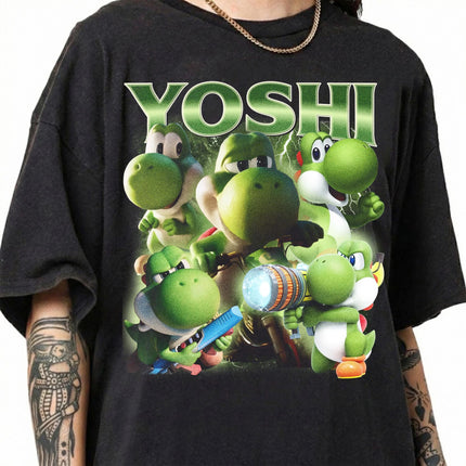 Yoshi Super Mario Character Shirt Mario Game Apparel Tee 2026 Summer New Men Woman Fashion Overszied Street Y2K Cotton T-shirts