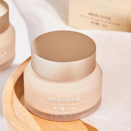 Rosetimes Soft Light Foundation Cream Waterproof Sweat-proof Concealer Ivory White Natural Color Moisturizing Liquid Foundation