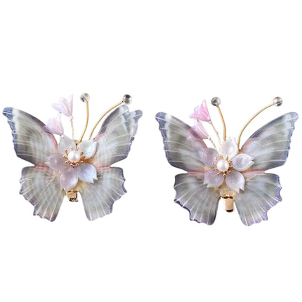 Chinese Style Flower Butterfly Hairclip Hairpin Vintage Hanfu Hair Accessories Retro Dress Headdress Hairpin Hair Jewelry