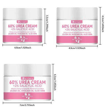 SUYARUN 60% Urea Foot Cream for Cracked Heels & Dry Skin - Intensive Moisturizing Treatment, Callus Remover, Diabetic Foot Care.