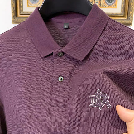 100% Pure Cotton High-End Fashionable Short Sleeve Summer New High-Quality Men's Business Casual Polo Shirt Luxury Brand T-Shirt