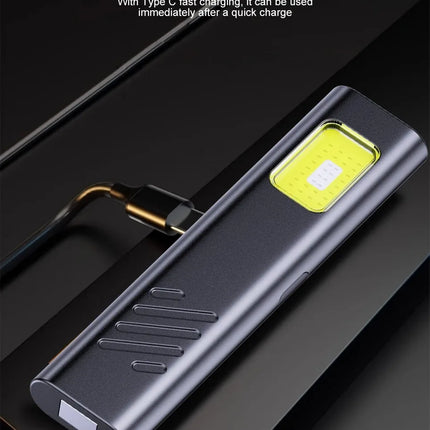 Emergency Portable Rechargeable Mini LED Keychain Flashlight 800LM Magnetic Pocket Torch Light for Work, Camping, Car Use