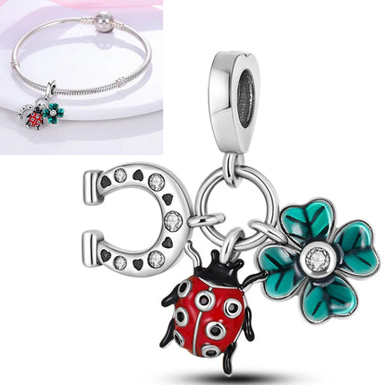 New 925 Sterling Silver Charms Beads Sunflower Flower Daisy Original Charm Pendant Fit Charm Bracelets DIY Jewelry Birthday Gift