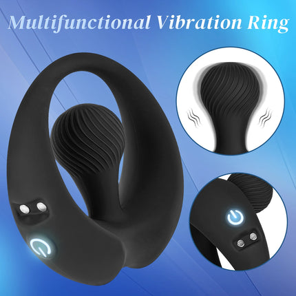 App Mini Vibrator for Male 9 Vibration Cock Ring Prostate Clit G-Spot Stimulator Ejaculation Delay Masturbator Sex Toys for Men