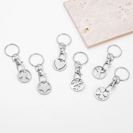 Trolley Cart Tokenrings Keychains Shopping Trolley Token Coin Keyring