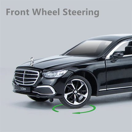 1/22 Maybach S400 Alloy Luxy Car Model Diecast Metal Toy Vehicle Car Models Simulation Sound and Light Collection Childrens Gift