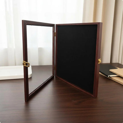 Badge Display Frame Transparent Front Medal Display Frame Badge Collector Box Dustproof Wall Mounted Collection Case