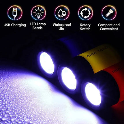 Mini waterproof LED keychain flashlight lightweight portable wear resistant for outdoor activities night travel daily emergency