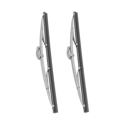 Front Wiper Blades 12in/30.48cm Front Windshield Wiper Blades Stainless Steel Polished Silver Universal for Car Wiper Blade Set