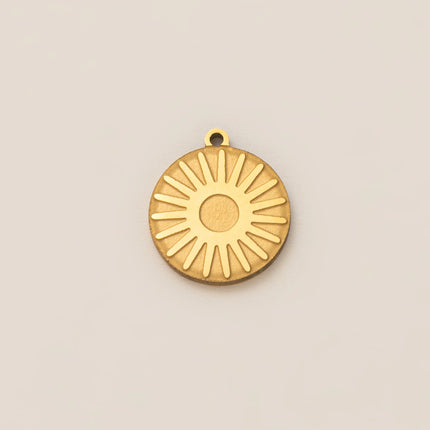 1Pc Stainless Steel Star Sun Moon Series DIY Pendant, Plated with 18K Gold for Color Preserving, Women's Jewelry Gift