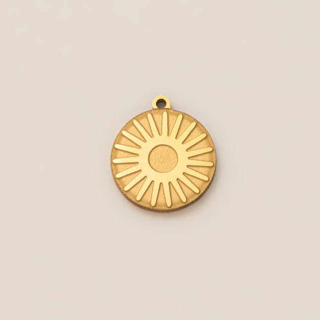 1Pc Stainless Steel Star Sun Moon Series DIY Pendant, Plated with 18K Gold for Color Preserving, Women's Jewelry Gift