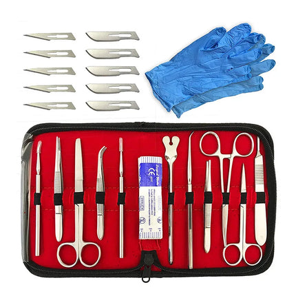 22 Piece Stainless Steel Dissection Kit for Medical Suture Practice Surgical Training Students and Professionals