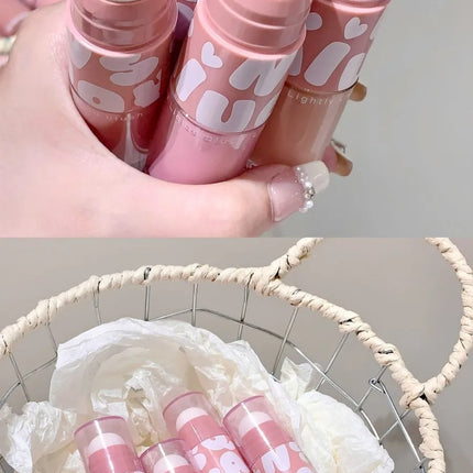 SHAQINUO Double-ended Liquid Blush with Dizzy Dye Brush, Natural, Complexion-enhancing, Low-saturation, Matte Blush Liquid