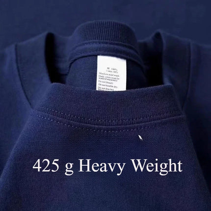 Heavy Weight 425 grams Men T Shirt Cotton Half Sleeve Breathable High Quality Round Neck Basic Tops Men Summer T-Shirt