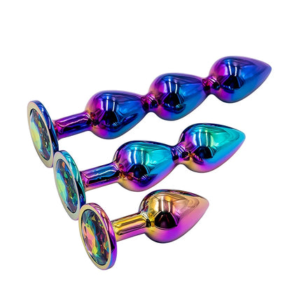 Aluminum Alloy Anal Plug Gem Base Butt Plug Anal Massage Dilatancy Toys Adult Masturbation Sexual Wellness G-Point Massage