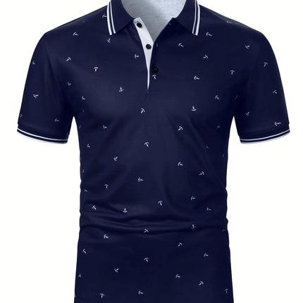 2026 Popular Men's Short Sleeved Polo Shirt 3D Digital Men's Fashion Casual Splicing Polka Dot Short Sleeved Fashion Polo Shirt