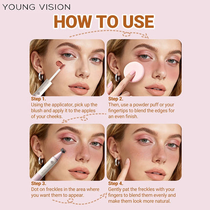 Double-headed Blush Freckle Stamp Pen Long-lasting Waterproof Natural Quick-drying Liquid Blusher French Freckle Makeup Tool