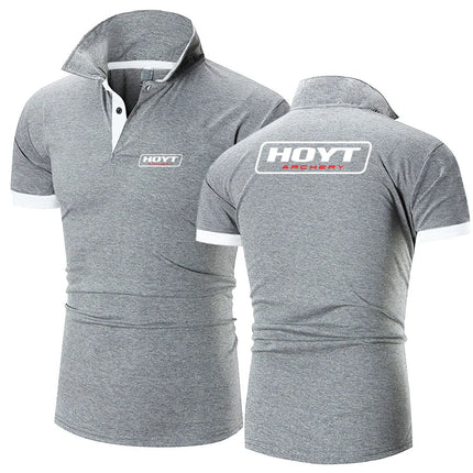 2023 New Hoyt Archery Men's Summer Short Sleeve Luxury Business Casual Polo Shirt Breathable Sportwear Designer Tops