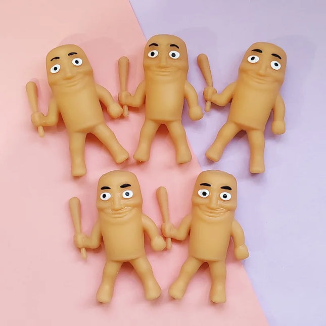 1/3/5Pcs Tung Tungtung Sahar Squeeze Toys Collectible Viral Brainrot Fidget Toy Wooden Stick Man Anti-Stress Reliever Toys Figet