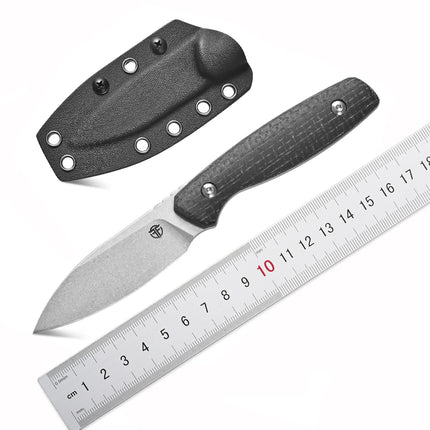 FF118 Fixed Blade Knife VG10 Stonewashed Steel Blade Micarta Handle straight Blade Knife with Kydex Sheath for Outdoor Camping
