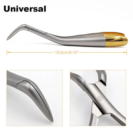 Dental Root Tweezers Curved Maxillary Dental Residual Root Extracting Forceps for Teeth Removal Dental Tools