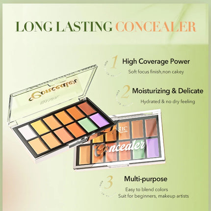 IMAGIC 12-Color Concealer Foundation Cream Covers Acne Marks Dark Circles Full Coverage Suit for All Skin Primer Makeup Cometics