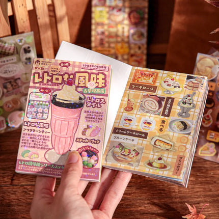Kawaii Japanese ancient Showa style die-cutting sticker book background decoration material DIY scrapbook student birthday gift