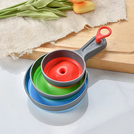 3Pcs/set Funnels Wide/ Thin Mouth Foldable Kitchen Funnels Set Jam Filling Bottles Oil Funnel Kitchen Gadget