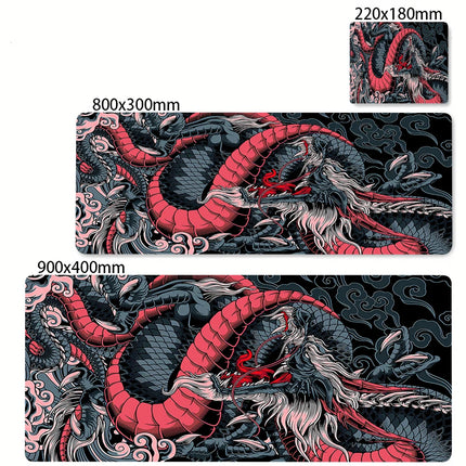 Black and White Dragon Large Mouse Mat Gaming Mousepad Big Rubber Base Mouse Pad Purple Deskpad Eyboard Mats Mousepads 400x900