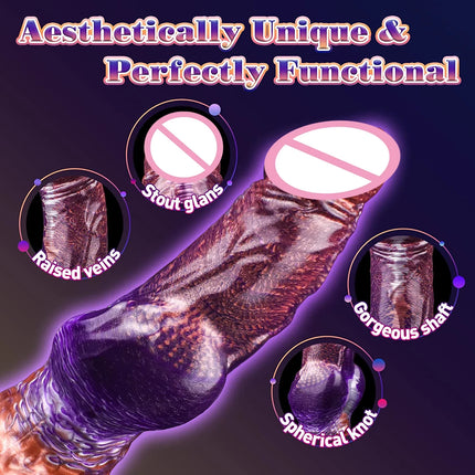 9" Realistic Silicone Wolf Dildo Big Knot Anal Dildo Giant Strong Suction Cup Anal Plug G Spot Dragon Dildo Adult Sex Toy