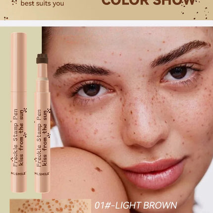Freckle Pen Natural Lifelike Fake Freckles Pen Lasting Look Dot Spot Pen Makeup Waterproof Light/Dark Brown Freckles Stamp Pen
