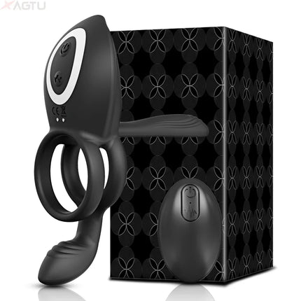 Couple Vibrator Sex Cockring with Dual Motor Delay Ejaculation Penisring Remote Control Cock Penis Ring Adult Sey Toys for Men