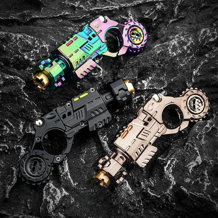Mini Metal EDC Stress Relief Toy Pistol Guns Eject Fidget Roller Spinner Mechanical Slider Ratchet Wheel Paragraph Ring Adults