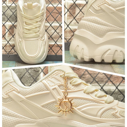 Women's four seasons fashion casual non-slip platform booster sports shoes women's high water platform pure white high heels