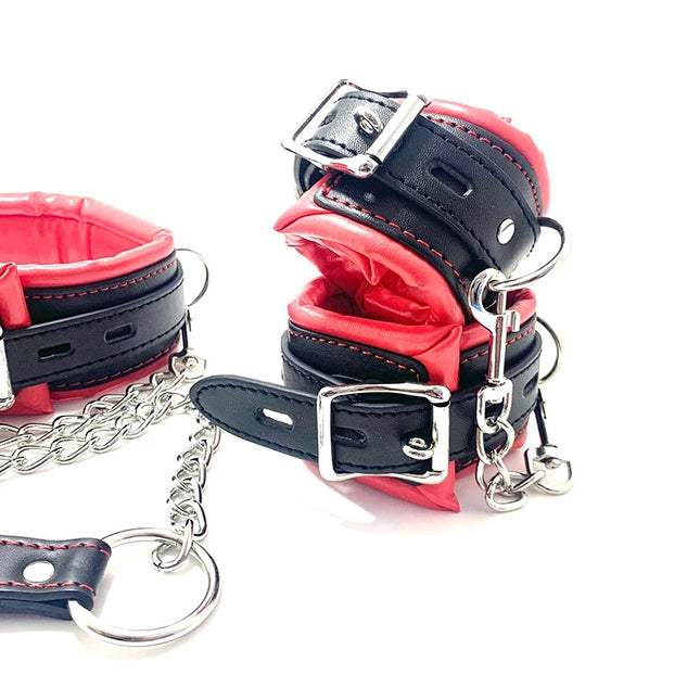 BLACKWOLF Premium BDSM restraint set Luxury restraint BDSM set Luxury handcuffs Collar Leash Ankle and Handcuffs Submissive Wrist