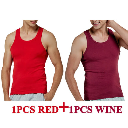 Tank Tops Men New 100% Cotton Solid Vest Mens Slim Casual Breathable Sleeveless Tops Gym Running Undershirt Male Gift Hot Sale