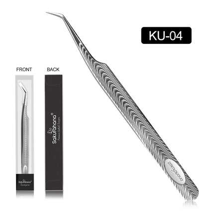 SAKURAHANA Anti-Static Eyelash Tweezers Professional High Precision Volume Extension Stainless Steel Anti-slip Makeup Tool