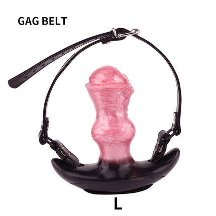YOCY Mouth Gag Horse Dildo Adjustable Leather Strap Sex Toy For Couple Game Bondage Muzzles