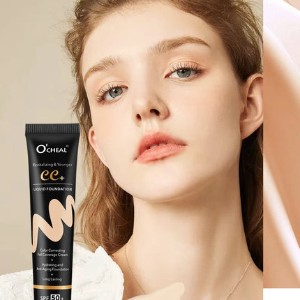Ocheal 30g BB/CC sunscreen Cream SPF 50/PA+++ Facial Liquid Foundation Cream Anti-Aging Long Lasting Full Coverage Cream Powder