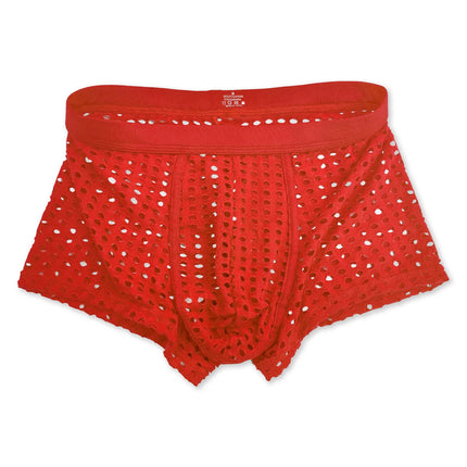 Breathable Mesh Men's Underpants Sexy Man Big Penis Pouch Boxers Summer Hollow Net Slip Briefs for Men Seven colors 1pcs