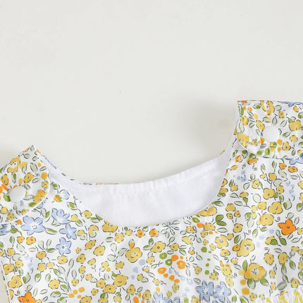 Cute Duck Embroidered Pattern Baby Girl Romper Sleeveless Jumpsuit Infant Clothing Comfortable Soft Fabric Baby Clothes