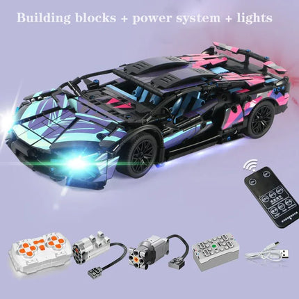 67128 Cars 1314PCS Building Kits for Adults, 1:14 Scale Super Car Building Block Remote Control Car Building Kits for Men Teen