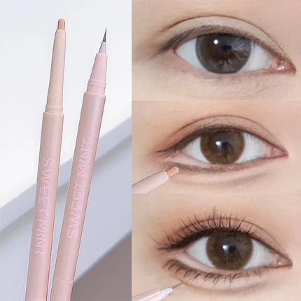 Double Head Matte Pink Lying Silkworm Pen Waterproof Lasting Brightening Glitter Natural Eyeshadow Pen Korean Makeup Cosmetic ﻿