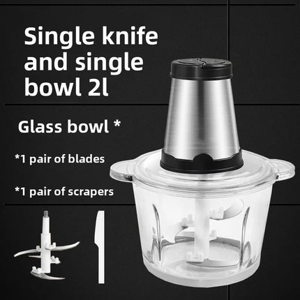 2L Electric Meat Grinder Food Chopper stainless-steel blades  Small Food Processor Removable Dicer 2 Speeds Meat Mincer