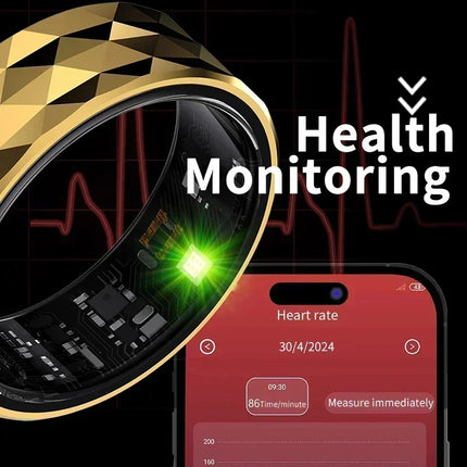 R12M Smart Ring Men's Women's Health Monitoring Sports Mode IP68 & 5ATM Waterproof Sports Smart Ring New Health Smart Ring
