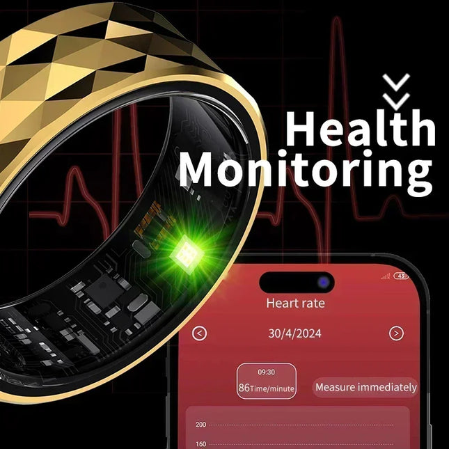 R12M Smart Ring Men's Women's Health Monitoring Sports Mode IP68 & 5ATM Waterproof Sports Smart Ring New Health Smart Ring