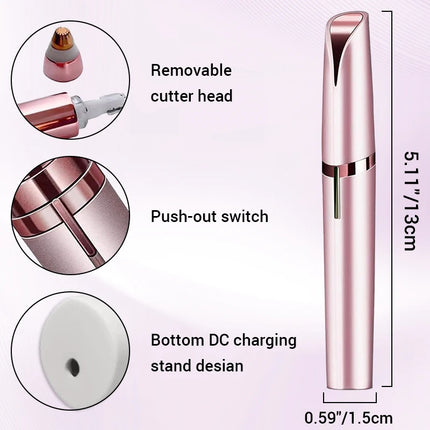 New Electric Facial Eyebrow Trimmer Lipstick Shape Painless Areas Bikini Depilator Shaver Care For Women Makeup